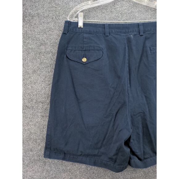 Mens Izod Chino Shorts Size 36 Blue Button Back Pockets 100% Cotton - Picture 5 of 9